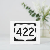 US Route 422 Sign Briefkaart (Staand voorkant)