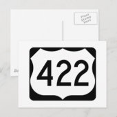 US Route 422 Sign Briefkaart (Voorkant / Achterkant)