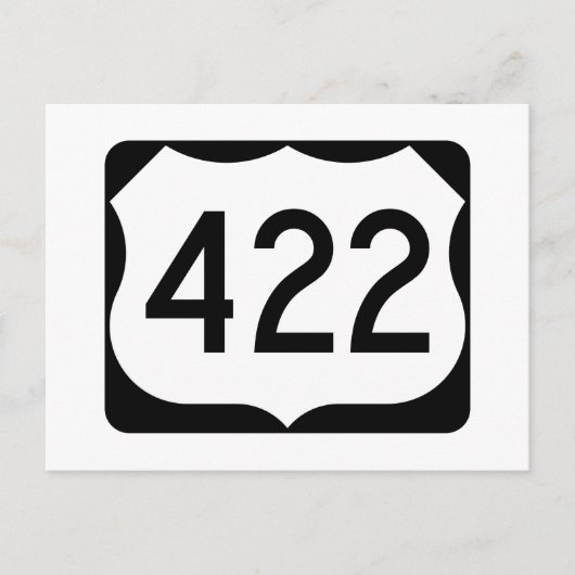 US Route 422 Sign Briefkaart (Voorkant)