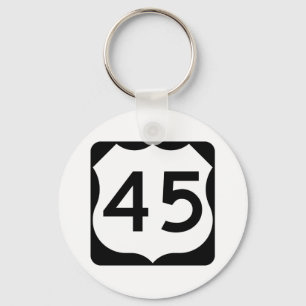 US Route 45 Sign Sleutelhanger
