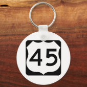 US Route 45 Sign Sleutelhanger (Voorkant)