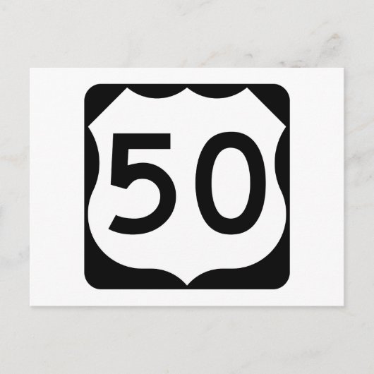 US Route 50 Sign Briefkaart (Voorkant)