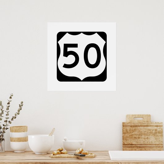 US Route 50 Sign Poster (Keuken)