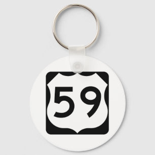 US Route 59 Sign Sleutelhanger