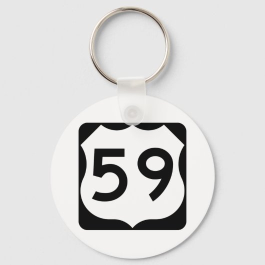 US Route 59 Sign Sleutelhanger (Voorkant)