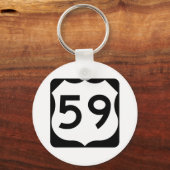 US Route 59 Sign Sleutelhanger (Voorkant)
