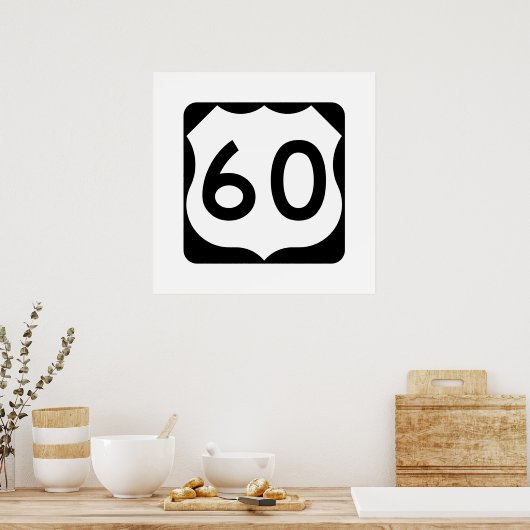 US Route 60 Sign Poster (Keuken)