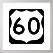 US Route 60 Sign Poster (Voorkant)