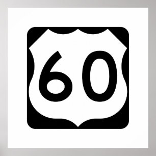 US Route 60 Sign Poster