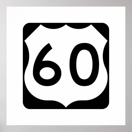 US Route 60 Sign Poster (Voorkant)