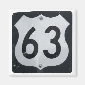 US Route 63 Road Sign Magnet (Voorkant)