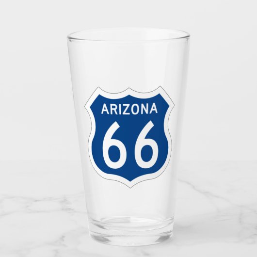 US Route 66 Arizona Pint Drink Glass Glas (Voorkant)