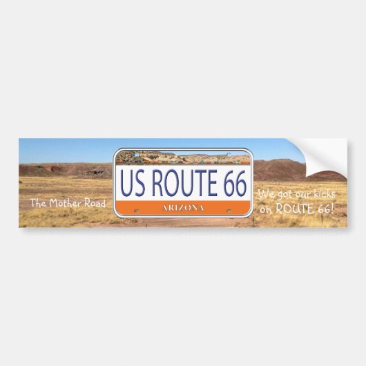 US ROUTE 66 ARIZONA Vanity Bord Bumpersticker (Voorkant)