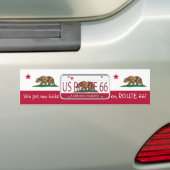 US ROUTE 66 CALIFORNIA FLAG Vanity Bord Bumpersticker (Op auto)