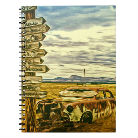 US ROUTE 66 - DE MEEST VASTE WEGEN IN DE VS NOTITIEBOEK (Voorkant)