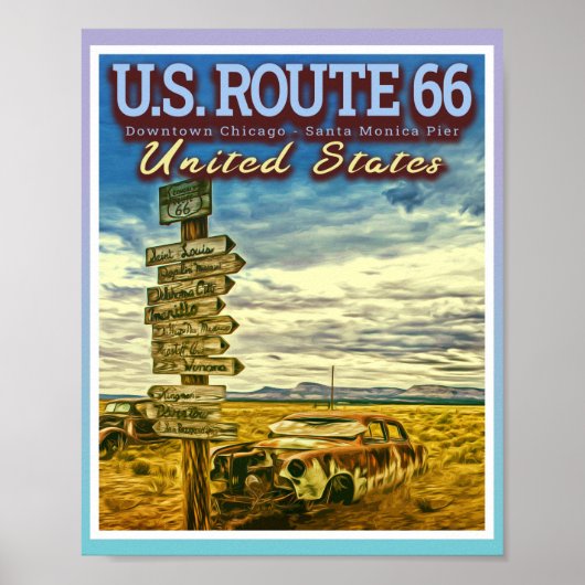 US ROUTE 66 - DE MEEST VASTE WEGEN IN DE VS POSTER (Voorkant)