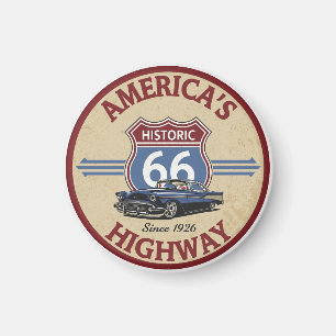 US Route 66 historische weg Klassieke auto geschen Magneet