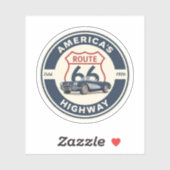 US Route 66 historische weg Klassieke auto geschen Sticker (Vel)