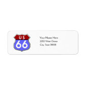 US Route 66 Legendary Return Address Label (Voorkant)