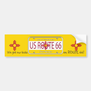 US ROUTE 66 NEW MEXICO Vlag Kentekenplaat Bumpersticker