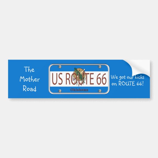 US ROUTE 66 OKLAHOMA-Bumperstickers Bumpersticker (Voorkant)