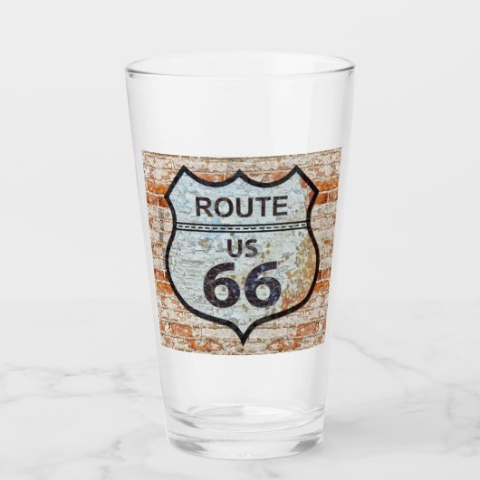 US Route 66 Pint Drink glas (Voorkant)