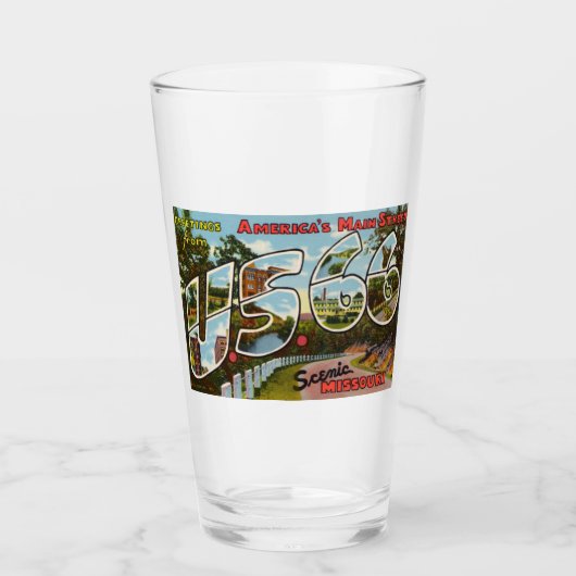 US Route 66 Pint Drink glas (Voorkant)