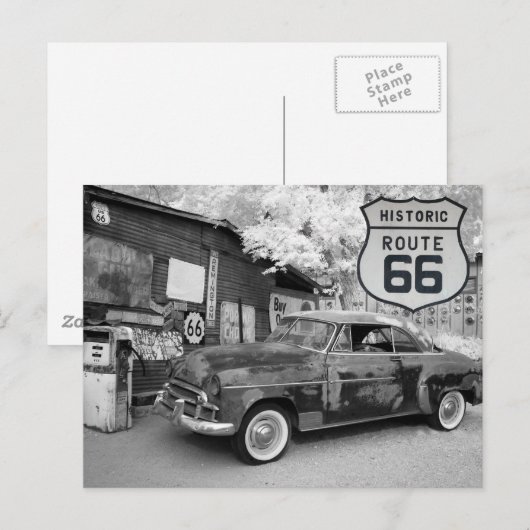 US Route 66 Reisfoto briefkaart (Voorkant / Achterkant)