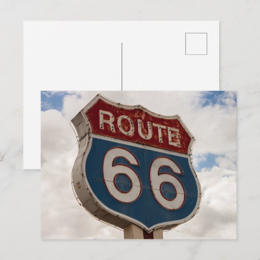 US ROUTE 66 SIGN BRIEFKAART (Voorkant / Achterkant)