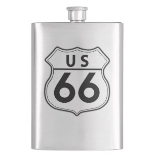 US Route 66 Steel Liquor Classic Flask Heupfles