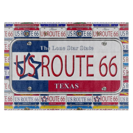 US Route 66 Texas License Bord Snijplank (Voorkant)