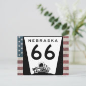 US Route 66 Travel Nebraska Sign Briefkaart (Staand voorkant)