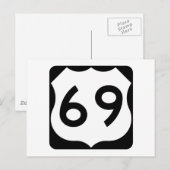 US Route 69 Sign Briefkaart (Voorkant / Achterkant)