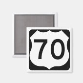 US Route 70 Teken Magneet (Voorkant / Achterkant)