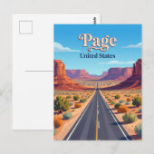 US Route 89 bij Page Arizona Briefkaart (Voorkant / Achterkant)