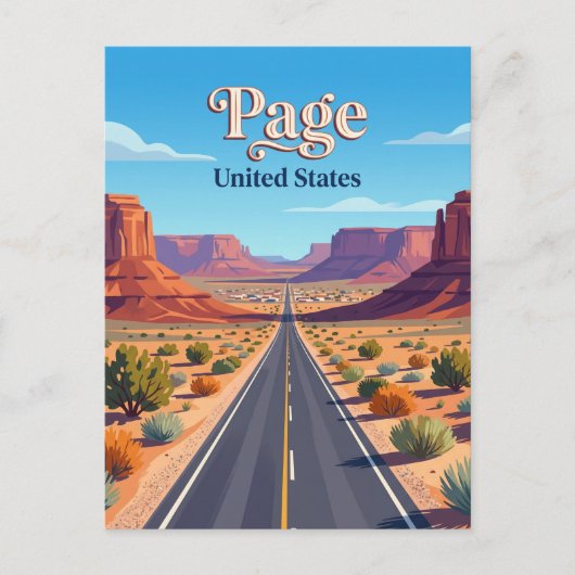 US Route 89 bij Page Arizona Briefkaart (Voorkant)