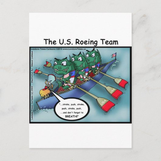 US Rowing (Roe-ing Team Funny T - shirts Mokken, e Briefkaart (Voorkant)