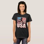 US Running Track Field American Flag Runner Sport T-shirt (Voorkant volledig)