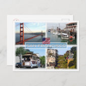 US San Francisco - Golden Gate Bridge - Kabelauto. Briefkaart (Voorkant / Achterkant)