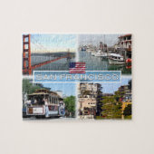 US San Francisco - Golden Gate Bridge - Kabelauto. Legpuzzel (Horizontaal)