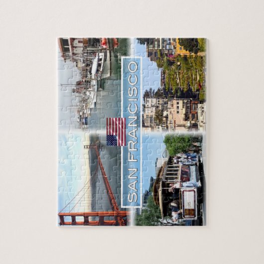 US San Francisco - Golden Gate Bridge - Kabelauto. Legpuzzel (Verticaal)