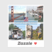 US San Francisco - Golden Gate Bridge - Kabelauto. Sticker (Vel)