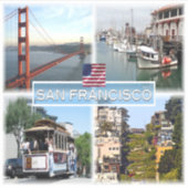 US San Francisco - Golden Gate Bridge - Kabelauto. Sticker (Voorkant)