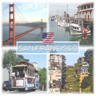 US San Francisco - Golden Gate Bridge - Kabelauto. Sticker