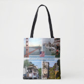 US San Francisco - Golden Gate Bridge - Kabelauto. Tote Bag (Voorkant)