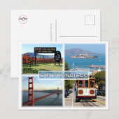 US San Francisco - Napa Golden Gate Bridge Briefkaart (Voorkant / Achterkant)