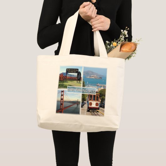 US San Francisco - Napa Golden Gate Bridge Grote Tote Bag (Voorkant (product))