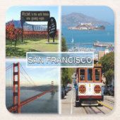 US San Francisco - Napa Golden Gate Bridge Kartonnen Onderzetters (Voorkant)