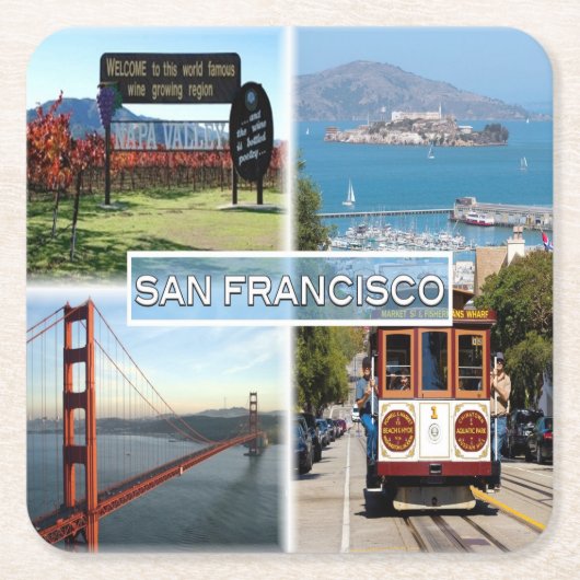 US San Francisco - Napa Golden Gate Bridge Kartonnen Onderzetters (Voorkant)