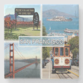 US San Francisco - Napa Golden Gate Bridge Stenen Onderzetter (Voorkant)